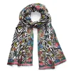 Discount Echarpe Lalique By Ginny Litscher Dessin Zebra Noir et Rose Bijoux|Foulards Lalique
