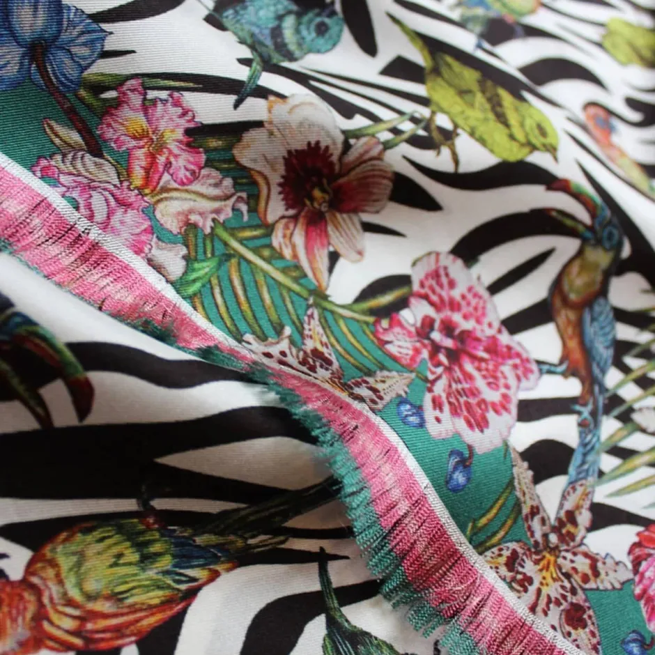 Discount Echarpe Lalique By Ginny Litscher Dessin Zebra Noir et Rose Bijoux|Foulards Lalique