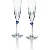 Sale Eve harcourt flûte bouton bleu x2 baccarat Flûte Champagne|Art De La Table