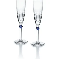 Sale Eve harcourt flûte bouton bleu x2 baccarat Flûte Champagne|Art De La Table