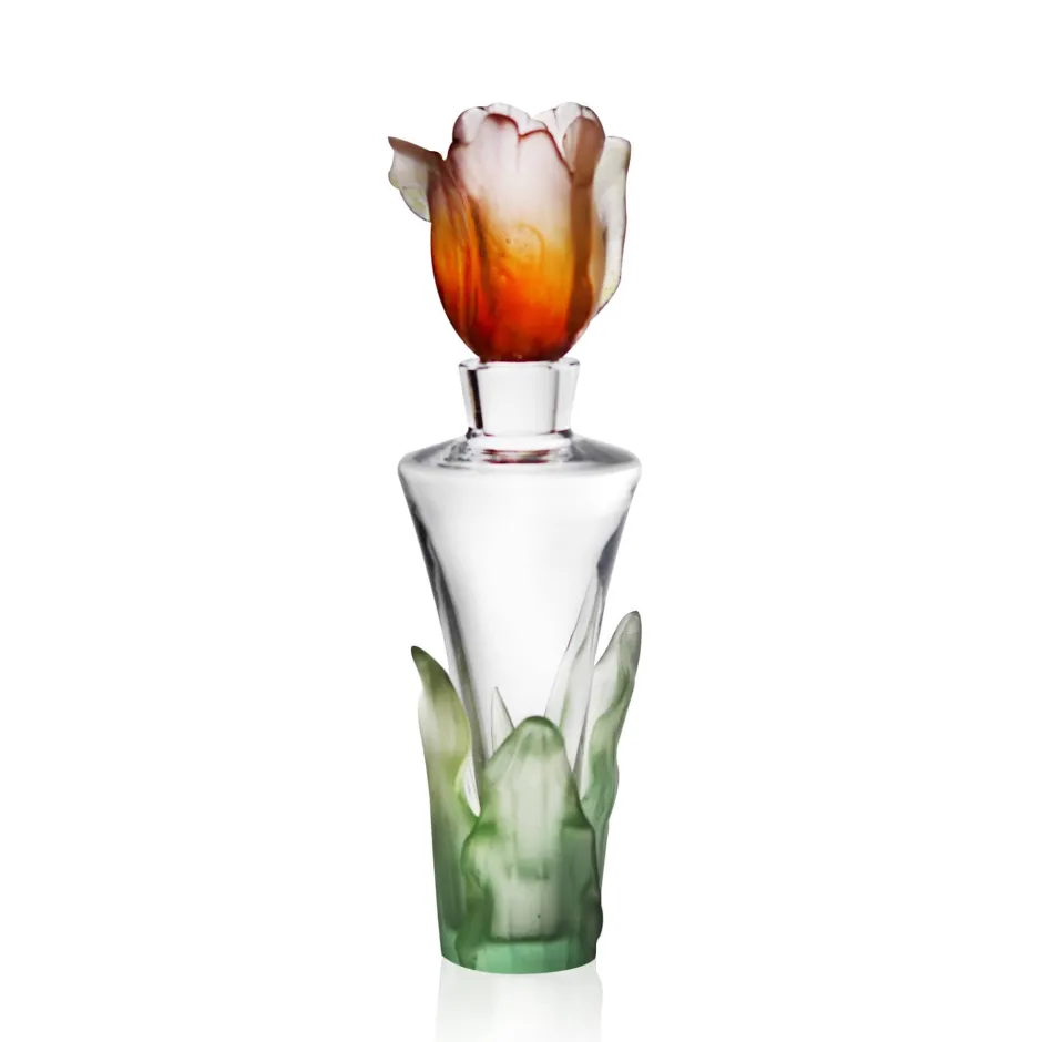 Hot Flacon parfum ambre tulipe Daum Fleurs Cristal|Sulfures, Presse-Papiers Cristal