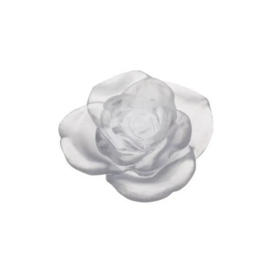 Best Fleur blanche rose passion daum Fleurs Cristal|Sulfures, Presse-Papiers Cristal