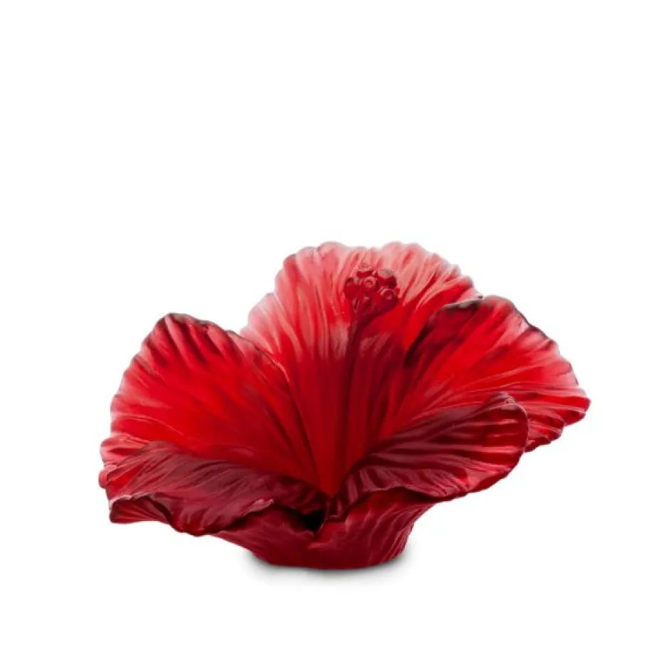 Clearance Fleur hibiscus daum Fleurs Cristal|Sulfures, Presse-Papiers Cristal