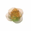 Online Fleur rose passion verte orange daum Fleurs Cristal|Sulfures, Presse-Papiers Cristal