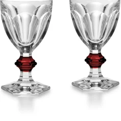 Harcourt bouton rouge verre baccarat x2 Art De La Table|Verre À Eau