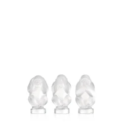 Online La sagesse singes cristal lalique Bestiaire|Sculptures Et Figurines