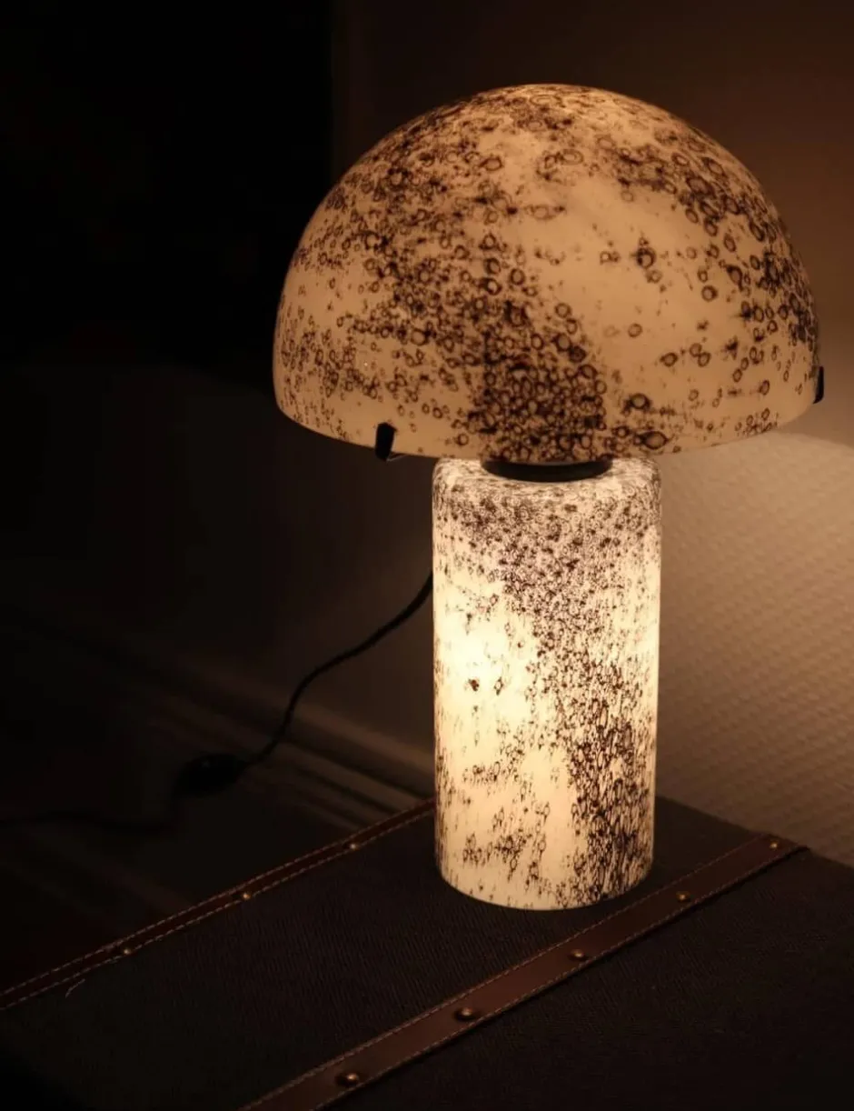 Clearance Lampe à poser volcania blanc en verre Luminaires|Lampes Pâte De Verre