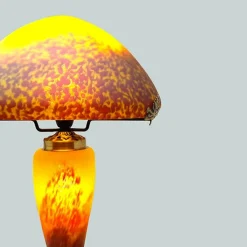 Discount Lampe champignon pâte de verre jaune Luminaires|Lampes Pâte De Verre