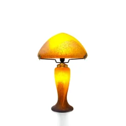 Online Lampe champignon pâte de verre orange Luminaires|Lampes Pâte De Verre