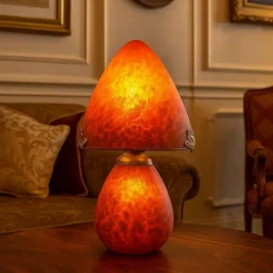 Best Lampe champignon pâte de verre rouge 019 Lampes Cristal|Luminaires