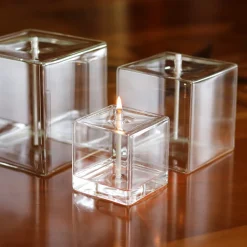 Clearance Lampe huile carré verre Coupes, Coupelles Et Photophores|Lampes Cristal