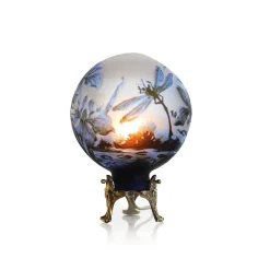 Sale Lampe pâte de verre ronde tip gallé Luminaires|Lampes Pâte De Verre