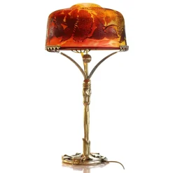 Hot Lampe pâte de verre tip gallé et bronze Luminaires|Lampes Pâte De Verre