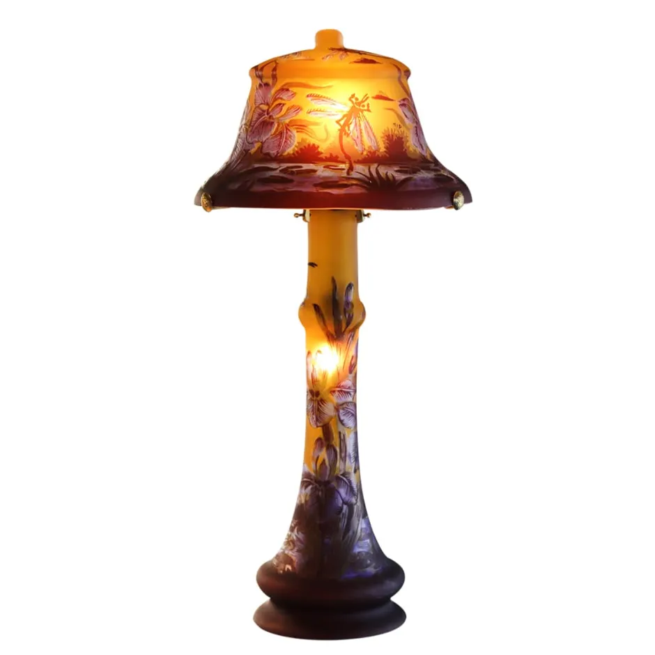 Online Lampe pâte de verre Tip Gallé décor libellule Luminaires|Lampes Pâte De Verre