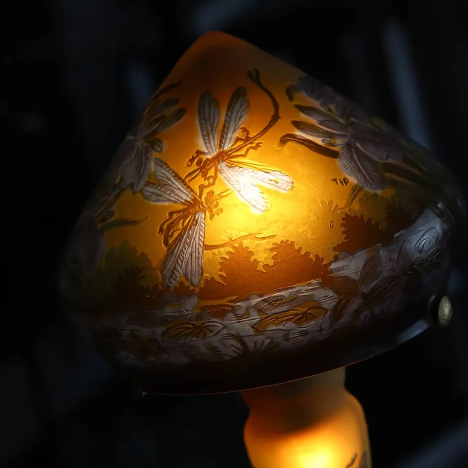 Sale Lampe pâte de verre Tip Gallé décor libellules Luminaires|Lampes Cristal