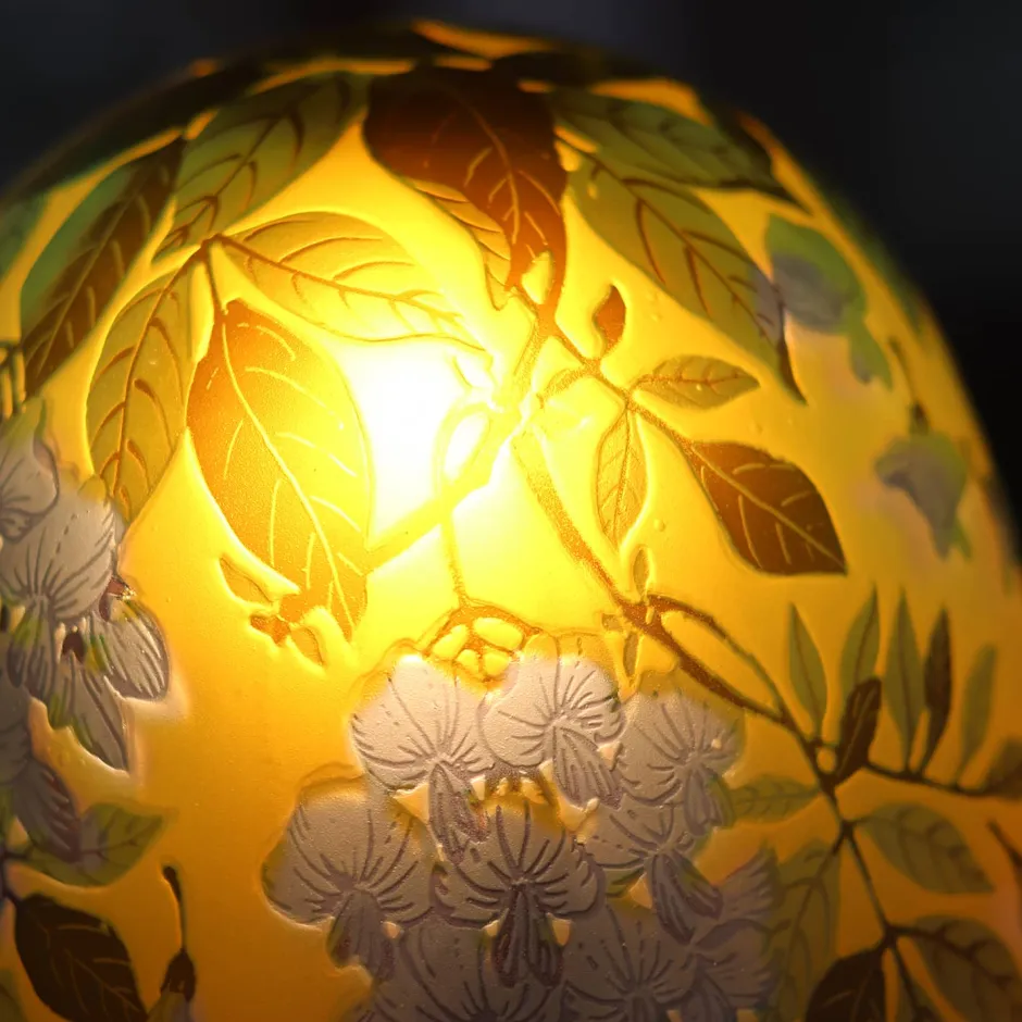 Discount Lampe pâte de verre Tip Gallé décor glycine Lampes Pâte De Verre|Luminaires