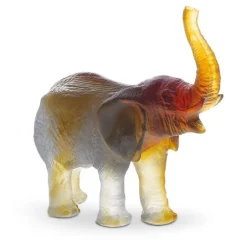 Hot Éléphant vert ambre pm j.f leroy daum Animaux Cristal|Bestiaire