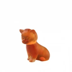 New Mini chatons assis ambre daum Figurines Miniature Cristal|Animaux Cristal