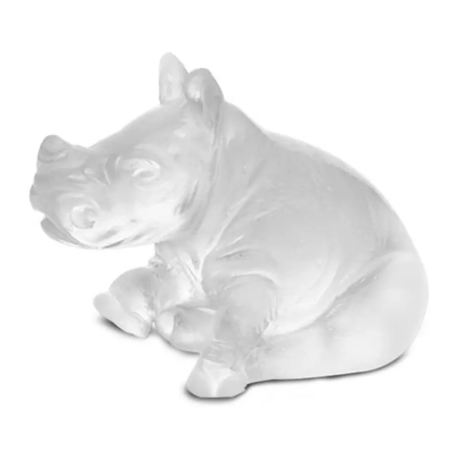 Discount Mini rhinocéros clair daum Bestiaire|Figurines Miniature Cristal