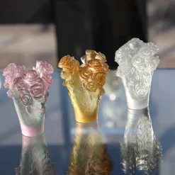 Online Mini vase roses passion vert rose daum Vases Cristal Couleur|Vases
