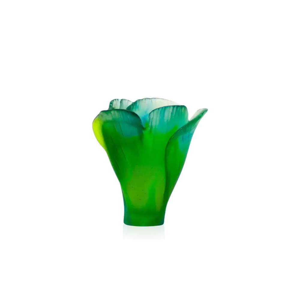 Mini vase vert ginkgo Daum Vases|Vases