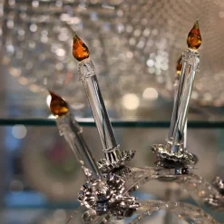 Ornement cierge de Noël verre Décoration|Ornements Cristal