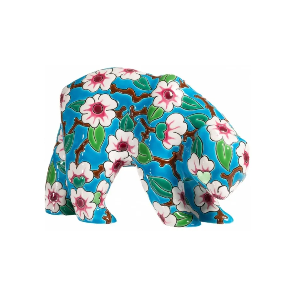 Best Ours pm Apple Blossom Émaux de Longwy Animaux Cristal|Faïence De Longwy