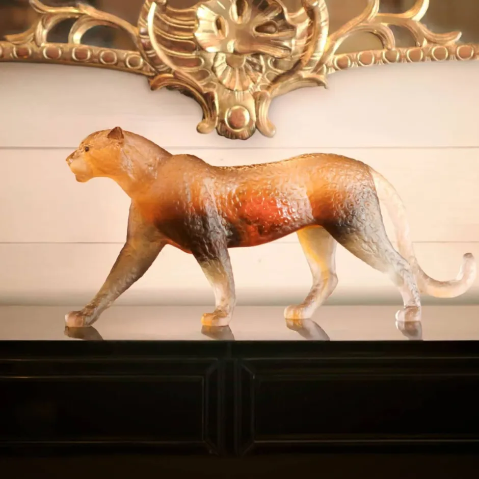 Outlet Panthère JAIPUR Yeux citrine Daum Bestiaire|Animaux Cristal