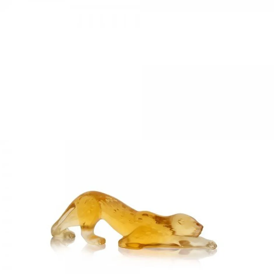 Discount Panthère zeila ambre lalique Sculptures Et Figurines|Bestiaire