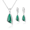 New Parure pendentif + boucles d’oreilles noces d’emeraude Pendentifs Cristal|Pendentifs