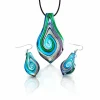 Parure pendentif + boucles d’oreilles noces turquoise Boucles D’Oreilles Cristal|Boucles D’Oreilles