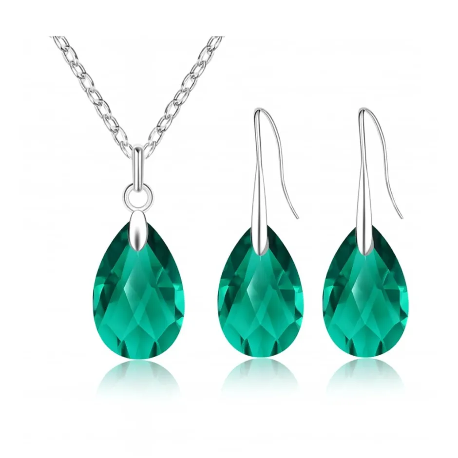 New Parure pendentif + boucles d’oreilles noces de cristal Pendentifs Cristal|Pendentifs