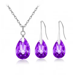 New Parure pendentif + boucles d’oreilles noces de cristal Pendentifs Cristal|Pendentifs