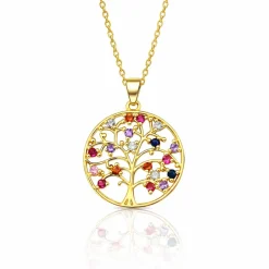 Online Pendentif rond arbre de vie arc-en-ciel Pendentifs Cristal|Pendentifs