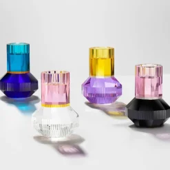 Discount Photophore Chicago jaune clair violet Reflections Copenhagen Bougeoir|Coupes, Coupelles Et Photophores