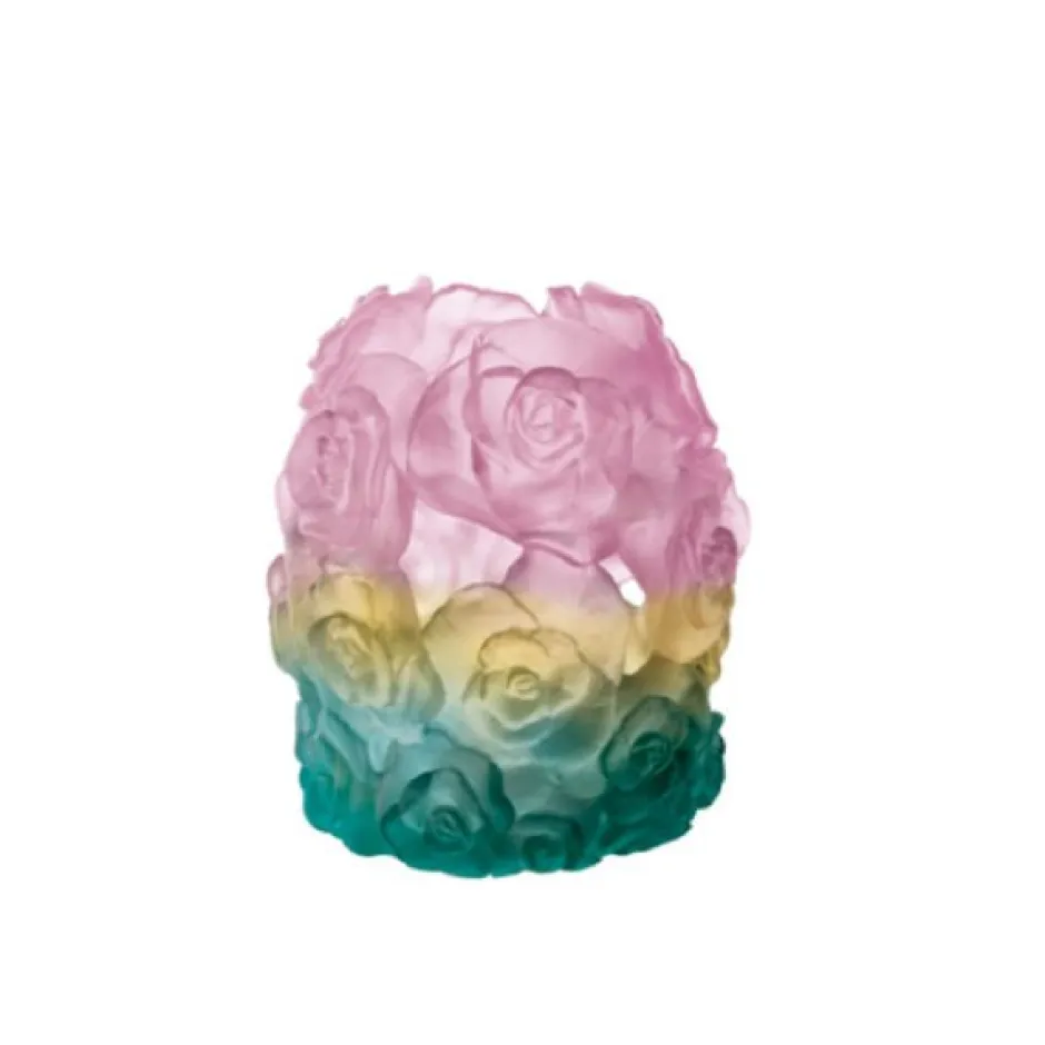 Online Photophore rose passion vert rose daum Photophores, Bougeoirs Cristal