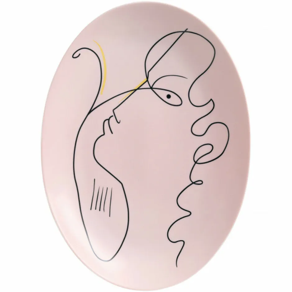 Plat ovale 36 cm La Tristesse d’Orphée Jean Cocteau Raynaud Plateau & Coupe|Coupelles Cristal