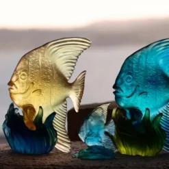 Hot Platax Moyen Modèle Bleu & Vert Maya Daum Animaux Cristal|Bestiaire