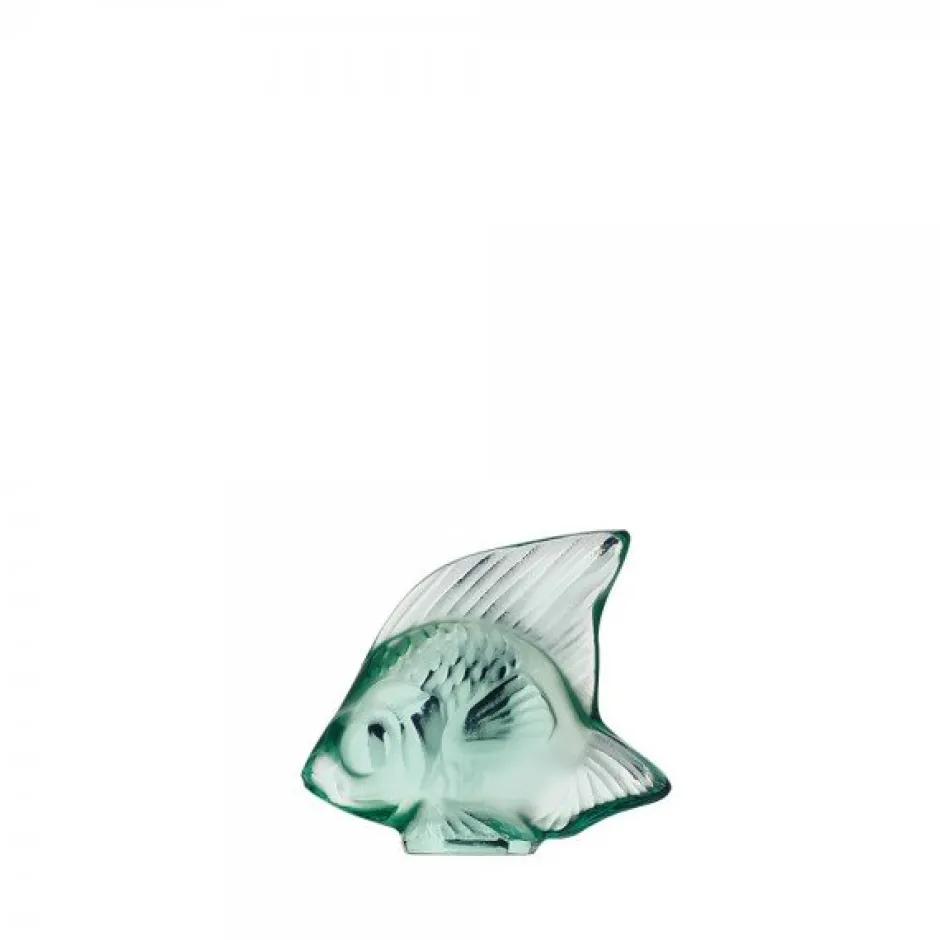 Online Poisson vert menthe lalique Figurines Miniature Cristal|Sculptures Et Figurines