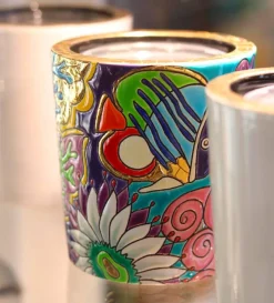 Discount Pot à bougie aqua tropicale Émaux de Longwy Coupes & Photophores|Photophores, Bougeoirs Cristal