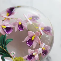 Clearance Presse-papier cristal orchidée Mickael Hingant Décoration|Sulfures, Presse-Papiers Cristal