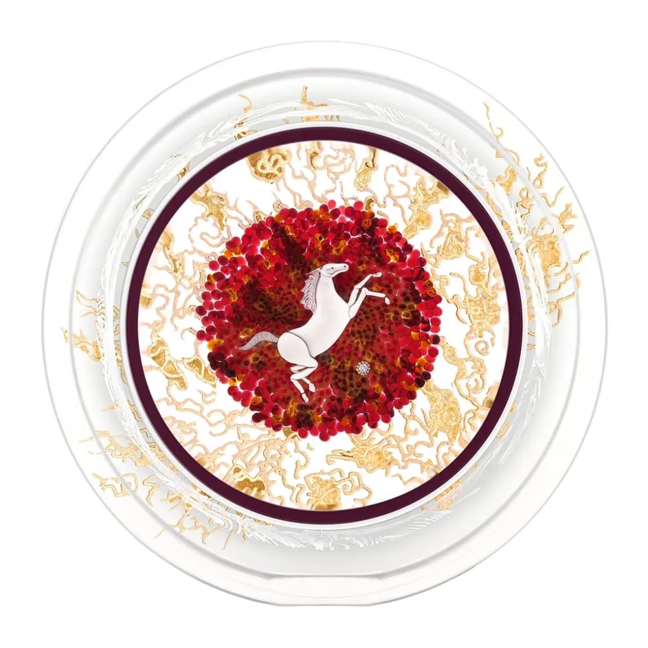 Presse-papier Le cheval doré 2026 Saint-Louis Presse-Papiers|Sulfures Cristal