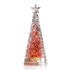 Sapin lumineux acrylique rouge et or Sulfures, Presse-Papiers Cristal|Décoration