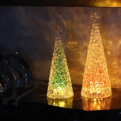 Sapin lumineux acrylique rouge et or Sulfures, Presse-Papiers Cristal|Décoration