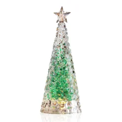 Best Sapin lumineux acrylique vert et or Sulfures, Presse-Papiers Cristal|Décoration