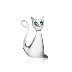 Sale Sculpture Chat debout cristal clair Animaux Cristal|Bestiaire