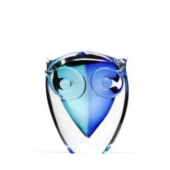 Outlet Sculpture chouette cristal bleu Animaux Cristal|Bestiaire