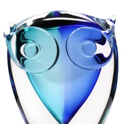 Outlet Sculpture chouette cristal bleu Animaux Cristal|Bestiaire