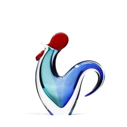 Clearance Sculpture coq cristal bleu Animaux Cristal|Bestiaire