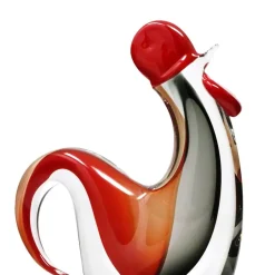 Hot Sculpture coq cristal rouge noir Bestiaire|Animaux Cristal